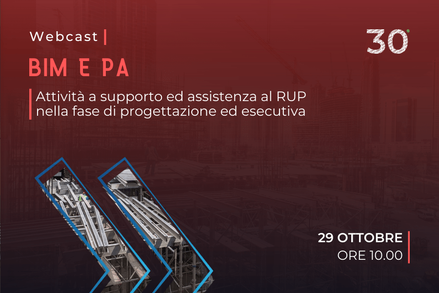 Immagine con testo rosso e immagine di sfondo rappresentante un cantiere